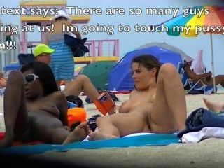 My Wife Teasing Black Cocks At The Nude Beach!