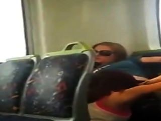 Lesbians - Girl Busted On Phone Cam Eating Her Friend Out On The Train