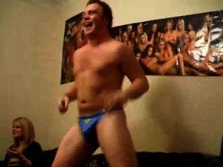 Drunk Guy At A Party Dancing In A Thong For Friends