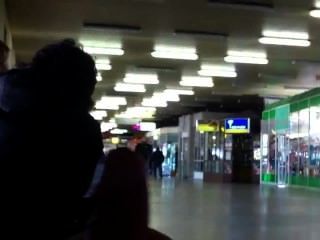 Public Jerkoff And Cum In Airport Terminal