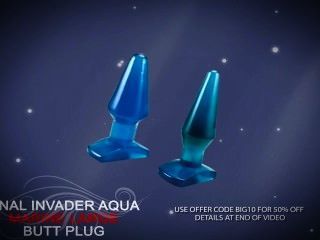 Get Anal Invader Aqua Marine Large Butt Plug For 50% Off